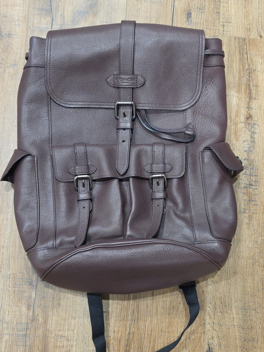 Coach brown Leathe  Backpack - Classic Buckle Design